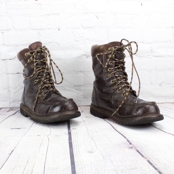 LL Bean Waterproof Kangaroo Brown Leather Boots 11 - Picture 2 of 8